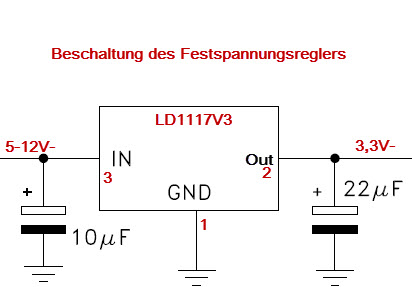 Grundschaltung Festspannungsregler